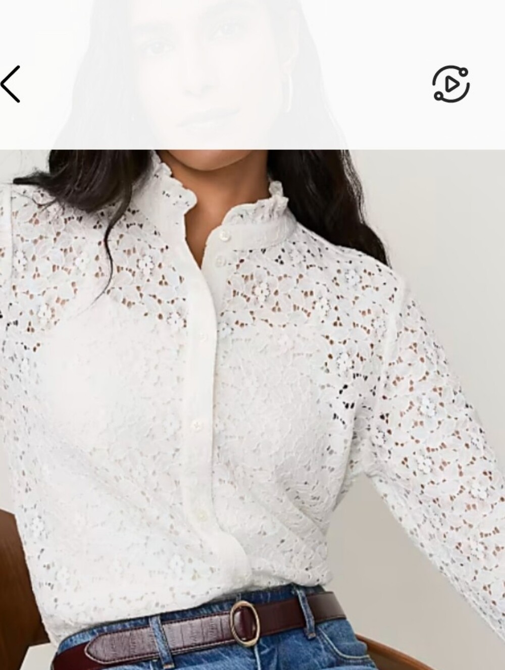 Ann Taylor Ruffle Collar Lace Blouse - Picture 14 of 14